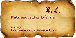 Matyasovszky Léna névjegykártya